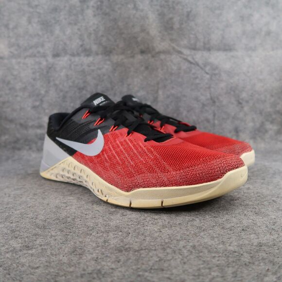 Nike Shoes Mens 12 Athletic Trainer Metcon 3 Red Black Active Sport Crossfit Gym - Picture 1 of 13